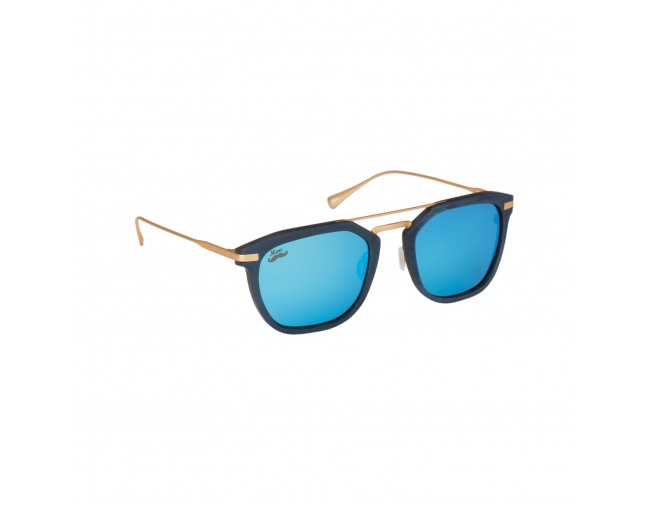 Lunettes de soleil polarisées en bois d'érable teinté bleu