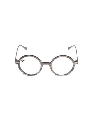 Lunettes de vue rondes en bois de santal et titane modèle de la light collection
