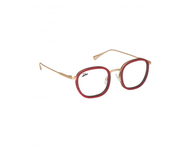 Lunettes de vue colorées en bois d'érable teinté rouge et titane modèle Laguna de la light collection