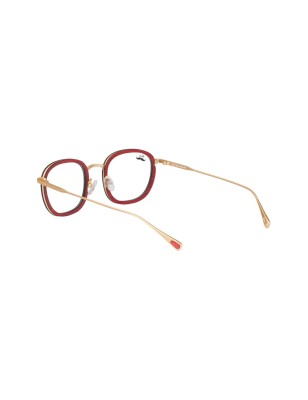 Lunettes de vue colorées en bois d'érable teinté rouge et titane modèle Laguna de la light collection
