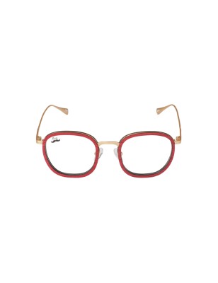 Lunettes de vue colorées en bois d'érable teinté rouge et titane modèle Laguna de la light collection
