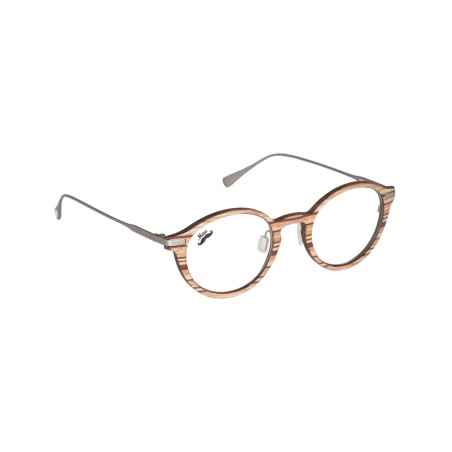 Lunettes de vue fines en bois de zébrano et titane modèle Argia de la light collection