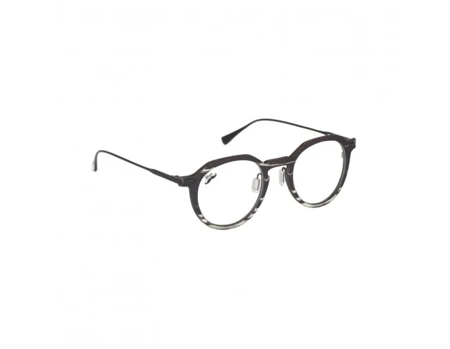 Lunettes de vue modernes en bois de zébrano noir et zébrano blanc et titane modèle Luma de la light collection