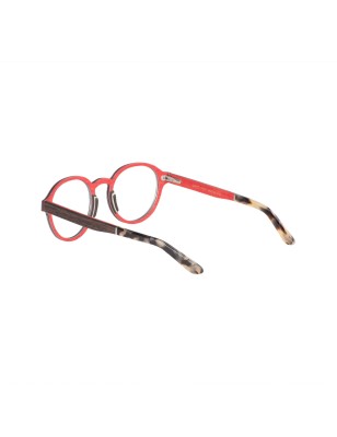Lunettes de vue rondes de le red collection en bois d'ébène et zébrano blanc