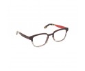 Lunettes de vue rectangulaire en bois d'ébène et zébrano blanc modèle de la red collection