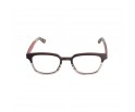 Lunettes de vue rectangulaire en bois d'ébène et zébrano blanc modèle de la red collection