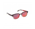 Lunettes en bois d'ébène et zébrano blanc verres solaires polarisés teintés rouge