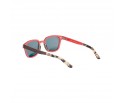 Lunettes en bois d'ébène et zébrano blanc verres solaires polarisés teintés rouge