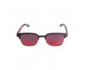 Lunettes en bois d'ébène et zébrano blanc verres solaires polarisés teintés rouge