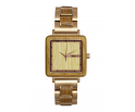 Montre femme en bois de chêne et acier inoxydable rose gold