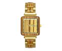 Montre femme en bois de zébrano et acier inoxydable or