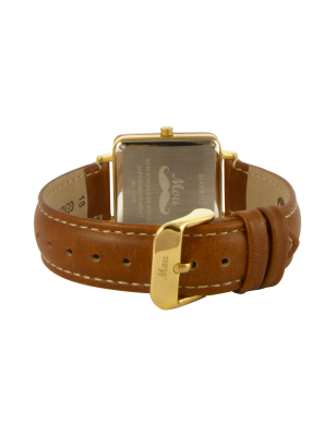 Montre femme en bois de chêne et acier inoxydable rose gold avec son bracelet cuir