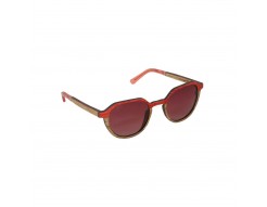 2014-Lunettes solaire en bois de chêne teinté rouge et carbone modèle Betikoa de la Eden collection