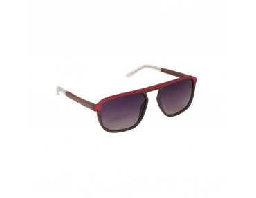 Lunettes solaire en bois teinté rouge et carbone modèle Adam de la Eden collection