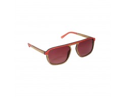 2023-Lunettes solaire en bois teinté rouge et carbone modèle Adam de la Eden collection