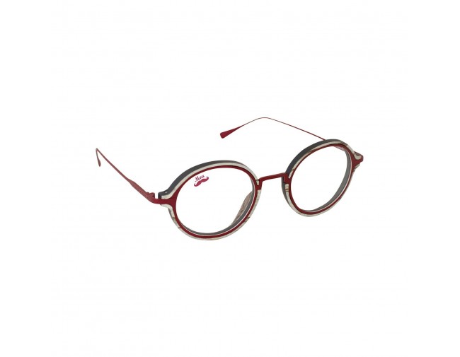 Lunettes optique en bois et titane rouge modèle Sagarra de la Eden collection