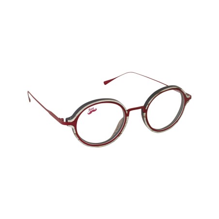Lunettes optique en bois et titane rouge modèle Sagarra de la Eden collection