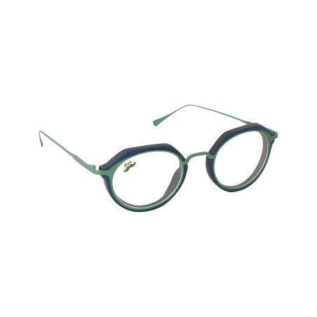 Lunettes optique en bois et titane vert modèle Lorea de la Eden collection