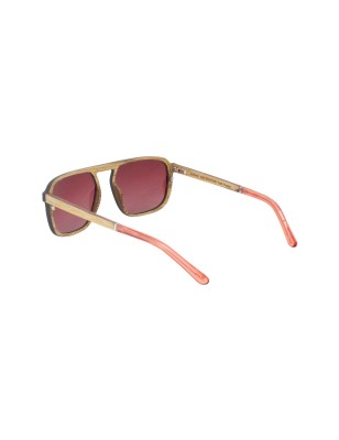Lunettes solaire en bois de chêne teinté rouge et carbone modèle Adam de la Eden collection