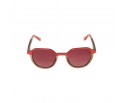 Lunettes solaire en bois de chêne teinté rouge et carbone modèle Betikoa de la Eden collection