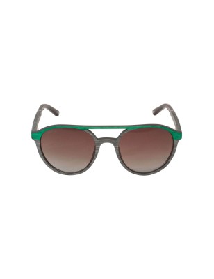 Lunettes solaire en bois teinté vert et carbone modèle Eba de la Eden collection