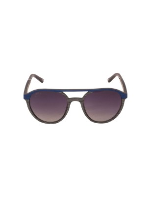 Lunettes solaire en bois teinté bleu et carbone modèle Eba de la Eden collection