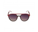 Lunettes solaire en bois teinté rouge et carbone modèle Eba de la Eden collection