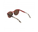 Lunettes de soleil en bois d'ébène et zébrano blanc verres teintés bleu polarisés
