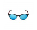 Lunettes de soleil en bois d'ébène et zébrano blanc verres teintés bleu polarisés