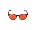 Lunettes de soleil en bois d'ébène et noyer verres teintés rouge polarisés