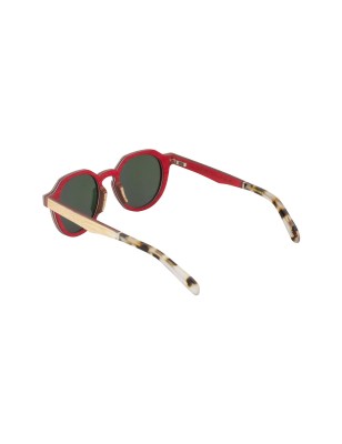 Lunettes de soleil modernes en bois de chêne et zébrano verres teintés rose polarisés