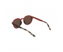 Lunettes rondes en bois d'ébène et noyer polarisés teintés bleu 