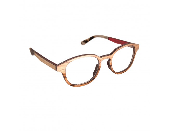 Lunettes de vue mixtes de le red collection en bois d'ébène et zébrano blanc