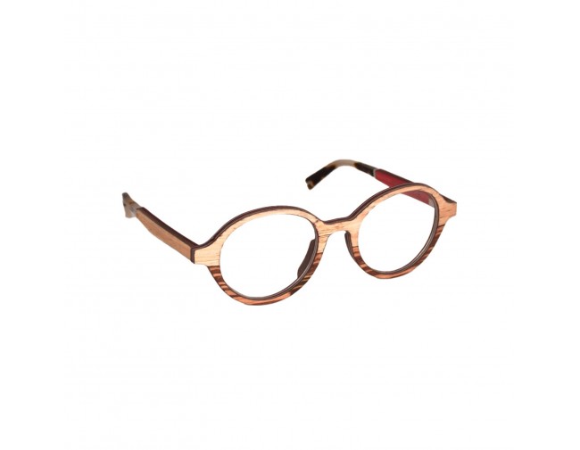 Lunettes de vue féminines de le red collection en bois d'ébène et zébrano blanc
