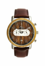 Montre en bois homme : noyer argent