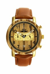 Montre en bois homme : zébrano or