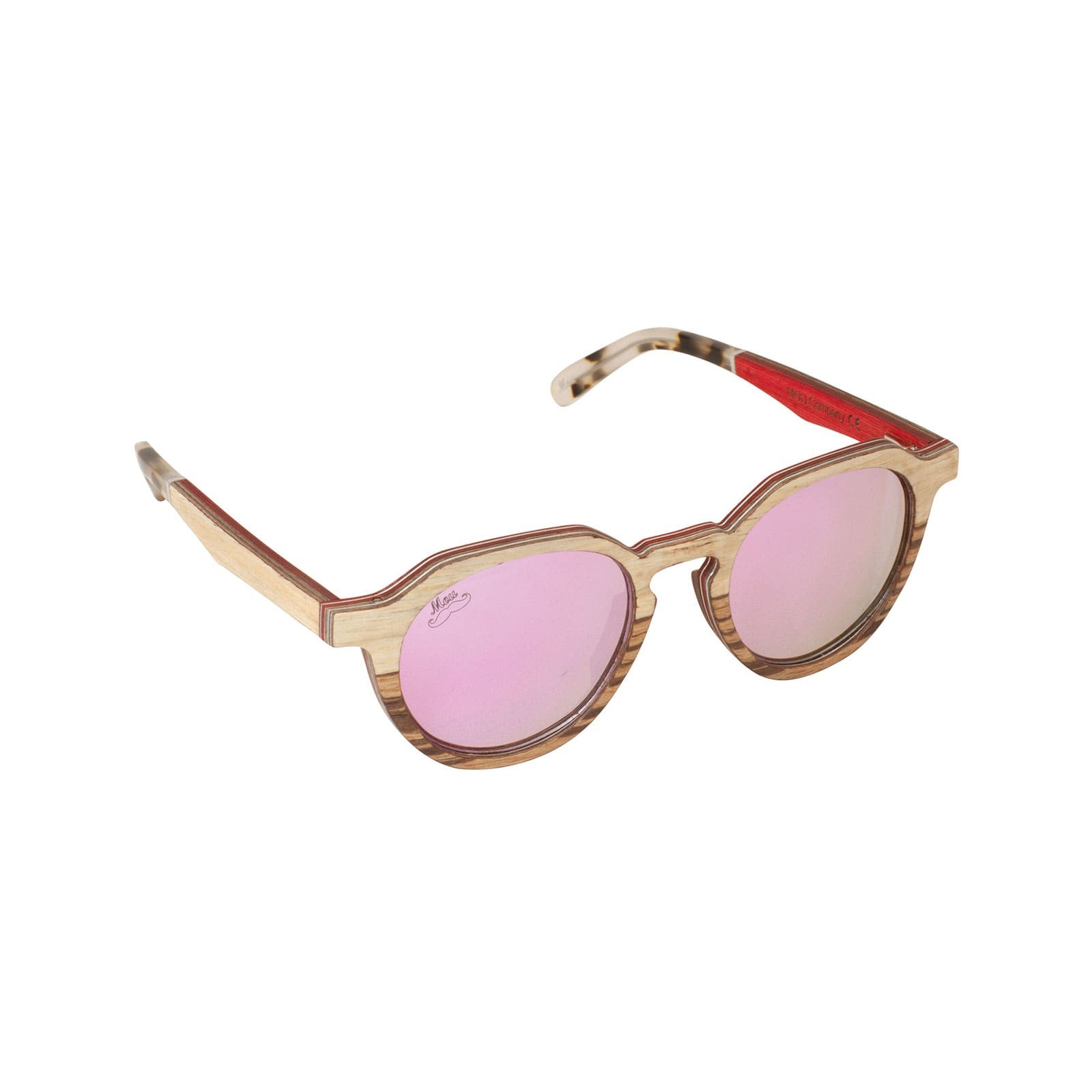 Lunettes de soleil en bois de chêne et de zébrano - Red Collection IBAIA