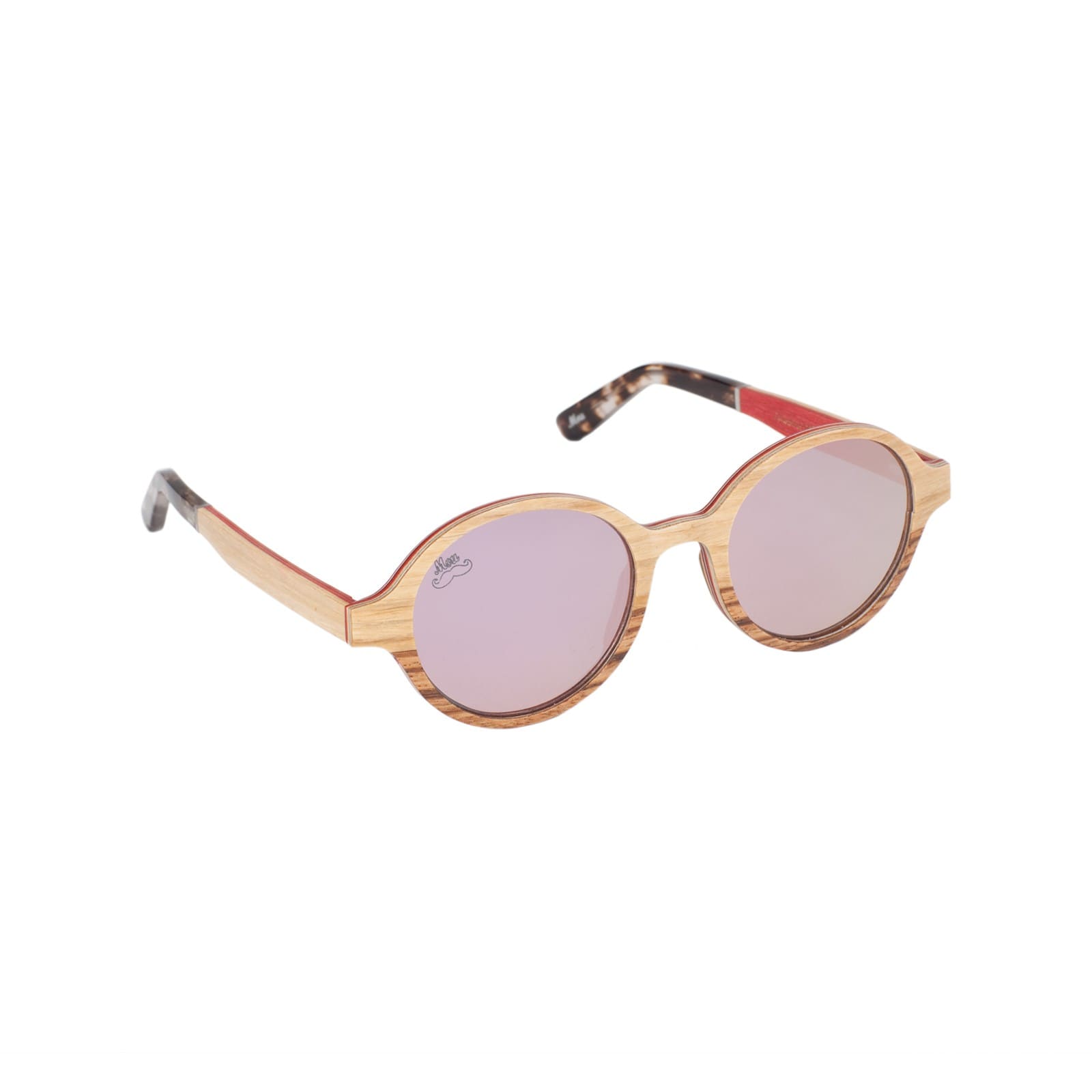 Lunettes de soleil en bois chêne et de zébrano - Red Collection CHAM