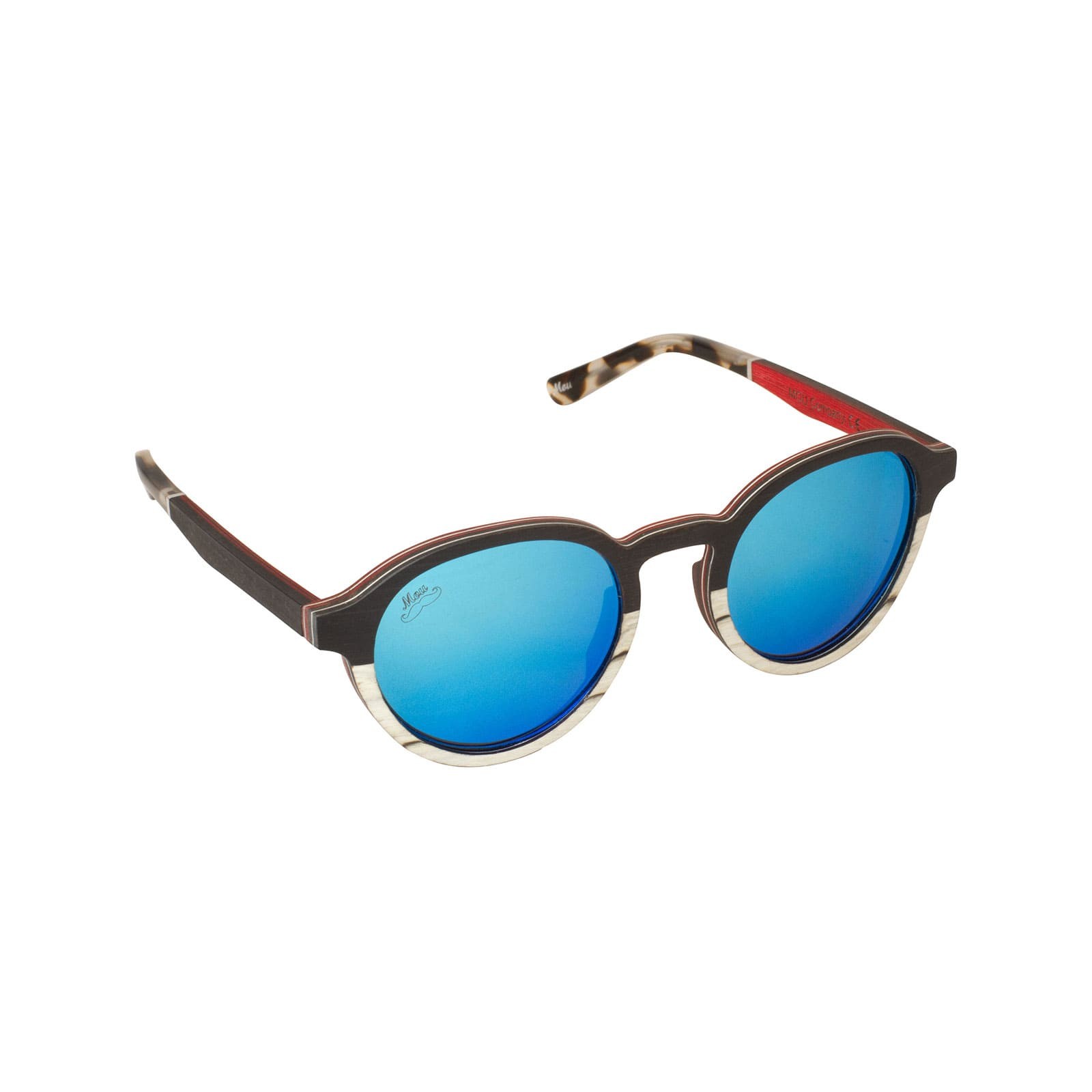 Lunettes de soleil en bois d'ébène et de zébrano blanc - Red Collection ATALAYE