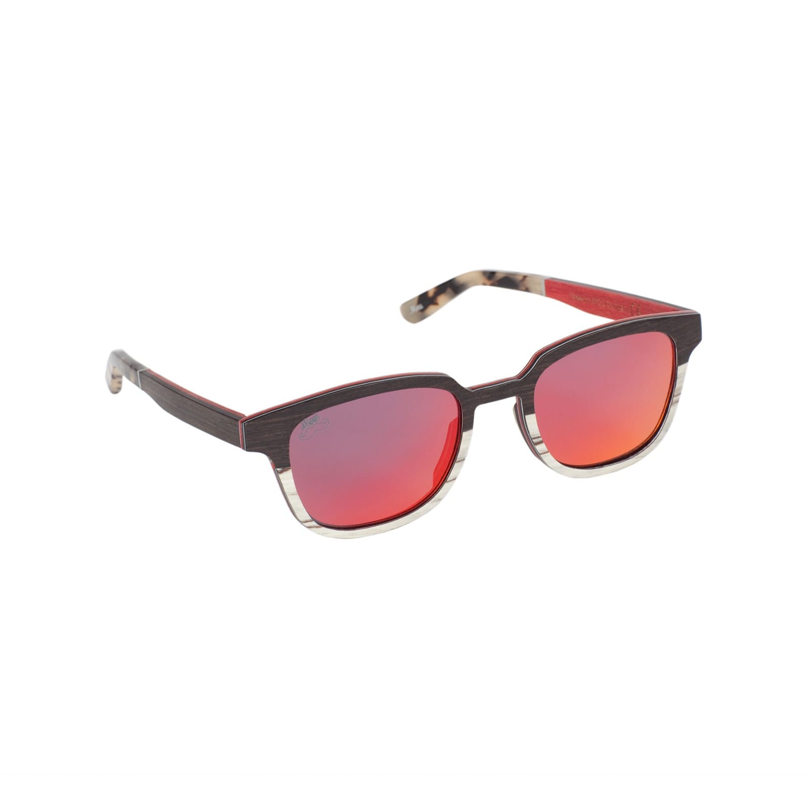 Lunettes de soleil en bois d'ébène et de zébrano blanc - Red Collection BELZA