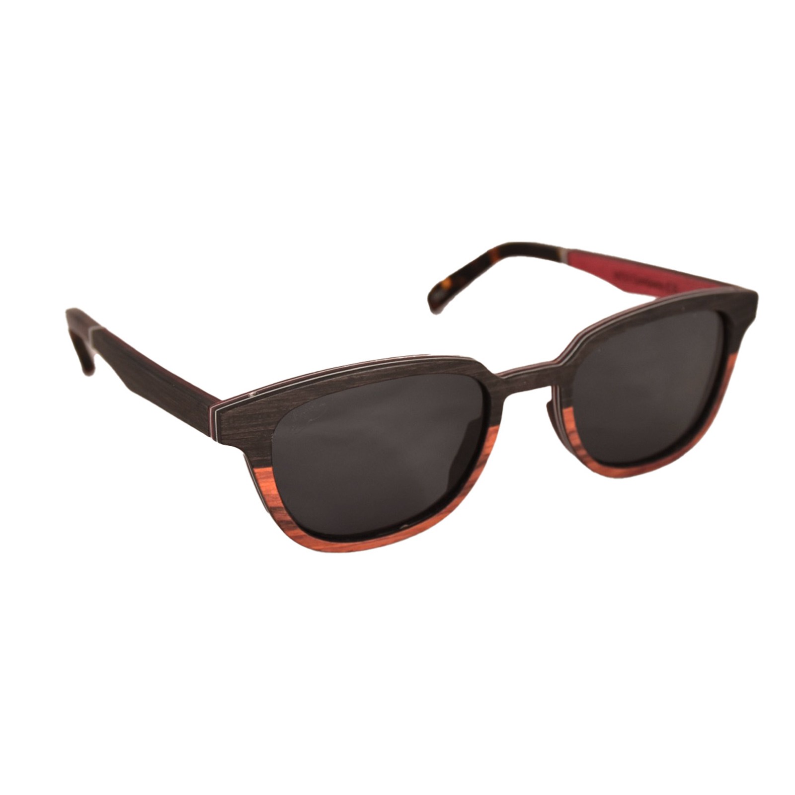 Lunettes de soleil en bois d'ébène et de noyer - Red Collection BELZA
