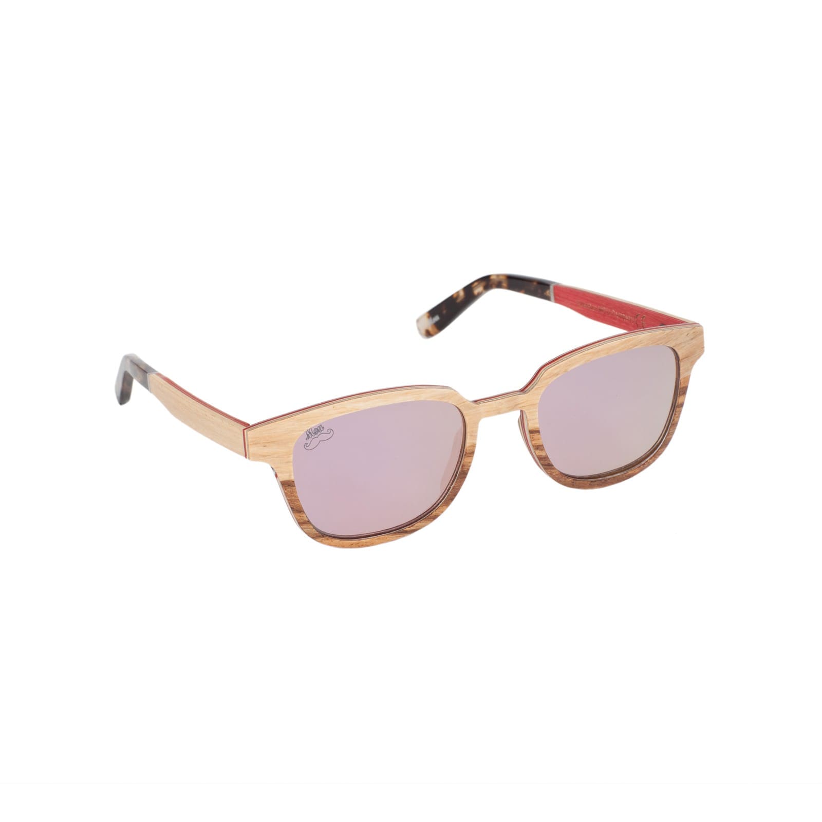 Lunettes de soleil en bois de chêne et de zébrano - Red Collection BELZA