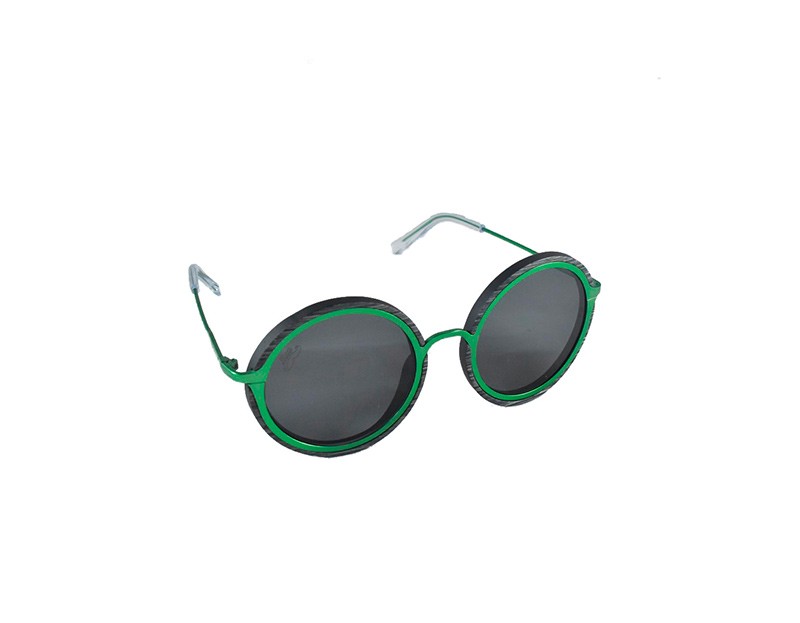 Lunettes de soleil en bois de Santal et titane thermolaqué vert olive LEUNA