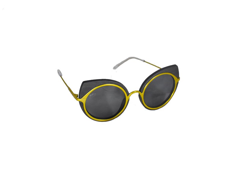  Lunettes de soleil en bois d'Ébène de Macassar et titane thermolaqué gold kiwi ESTILO