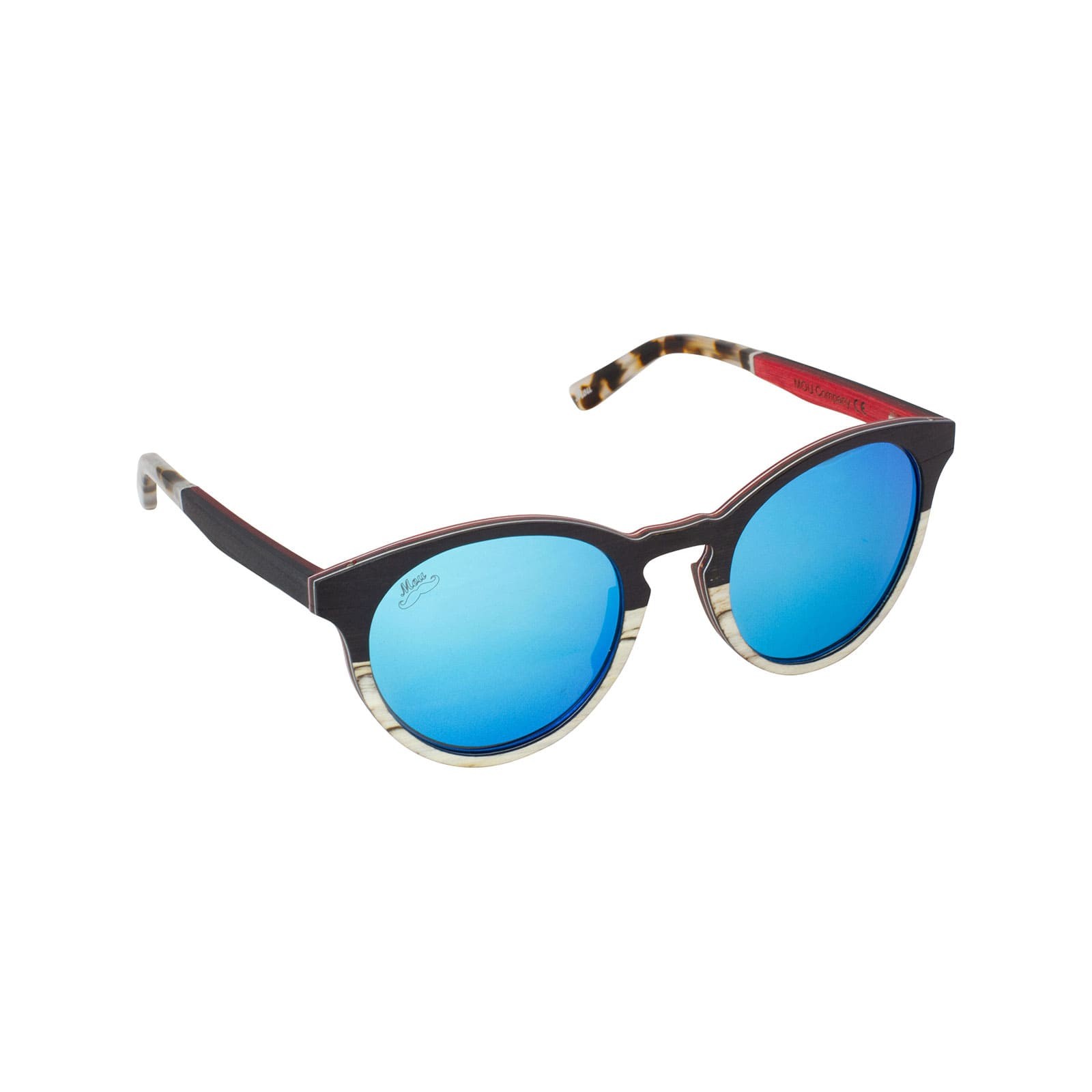 Lunettes de soleil en bois d'ébène et de zébrano blanc - Red Collection BASTA