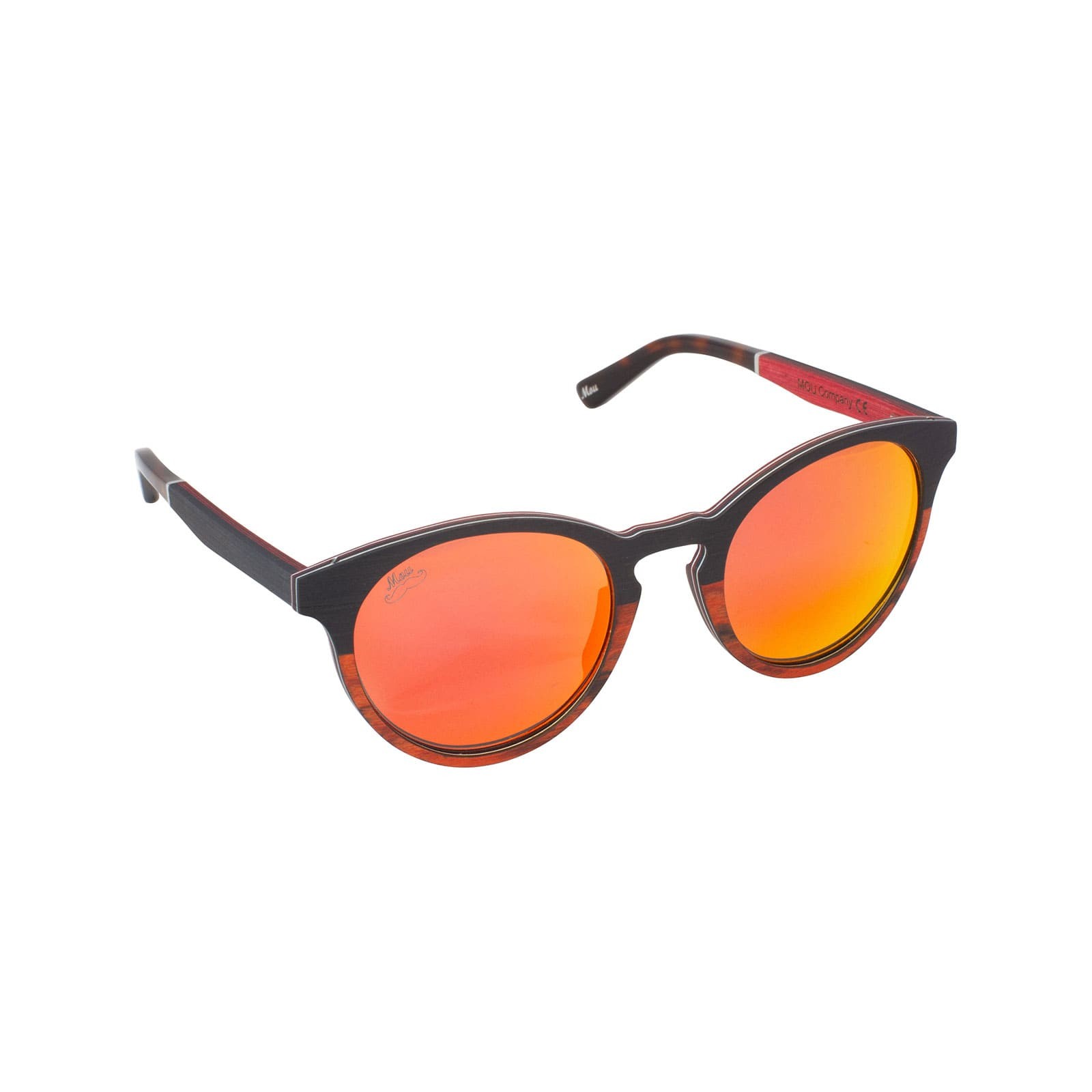 Lunettes de soleil en bois d'ébène et de noyer - Red Collection BASTA