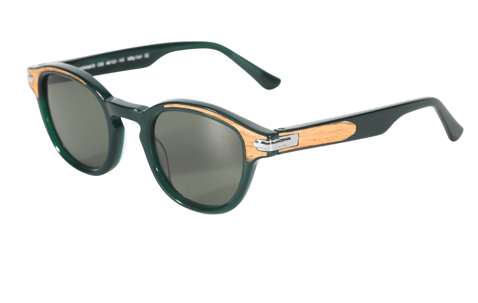 Lunettes de soleil association bois/acétate M49 - Collection VAGUE - S-MIRAMAR Milky Green
